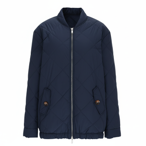Women's Lightweight Plaid Waterproof Breathable Quilted Puffer Jacket Custom Logo Winter Slim Fit Windproof Shell Stylish - Product Image 4