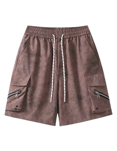 กางเกงขาสั้นผ้าคอตตอน100% พร้อมกระเป๋าของผู้ชายกางเกงขาสั้นแนวสตรีทของผู้ชายทรงหลวมใส่สบายๆแห้งเร็วและระบายอากาศได้ดีสำหรับฤดูร้อน - Product Image 5