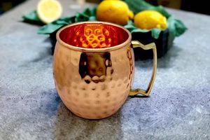 แก้วทองแดงขนาด415มล. สีบรอนซ์แบบอินเดียทันสมัยทำจากมอสโกมิวล์ทองแดงแท้ผลิตคุณภาพสูง - Product Image 2