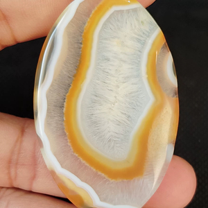 Cabochon d'agate jaune naturelle du Botswana forme lâche 5-8mm bijoux de pierres précieuses de guérison pour pendentif/collier fabriqué par UDGEMS - Product Image 1