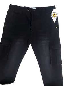 Venta al por mayor Hombres Slim Fit High Waist Vintage Cargo Jeans Stonewashed Skinny Joggers Animal Pattern Winter Button Diamonds Stretch - Product Image 4