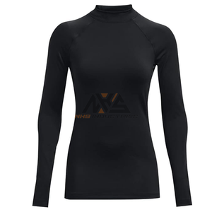 Women's Lightweight Long Sleeve <b>T</b>-<b>Shirt</b> with Stand Collar Quick-Dry Fabric for Comfort for Gym Running <b>Yoga</b> Activewear - Product Image 3