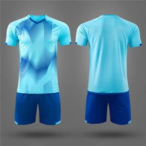 Vêtements de sport, impression par sublimation personnalisée, maillot de football bleu, ensemble pour les maillots de football scolaires, t-shirt - Product Image 4