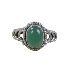 Natural Green Onyx Cabochon Gemstone Solid 925 Sterling Silver Handmade Ring Jewelry Sterling Silver 925 <b>Stamped</b> Ring Jewelry - Product Image 1