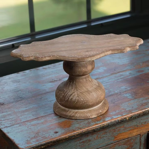 PRODUCTOS DISEÑO HECHO A MANO FORMA REDONDA TARTA DE CUMPLEAÑOS Soporte para servir para fiesta Celebración Servidor de pastel de madera - Product Image 1