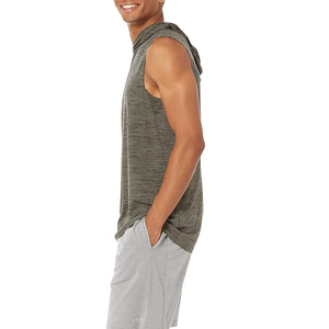 Sweat à capuche de gym sans manches d'été personnalisé OEM pour hommes, broderie 3D musculaire respirante surdimensionnée, tissu français XS, teint uni et solide - Product Image 6
