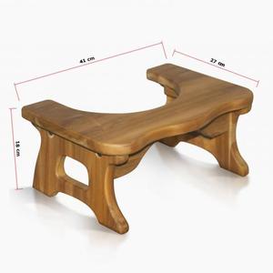 Taburete de baño de madera de teca maciza Gabe, diseño superior inclinado de granja moderno, incluye almacenamiento de inodoro, cocina, Villa al aire libre HD701001 - Product Image 2