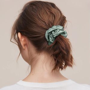 Soft Custom Logo Elasticated 100% Silk <b>Hair</b> Ties <b>Hair</b> Accessories for Women OEM <b>Scrunchy</b> <b>Hair</b> Tie Made in Vietnam - Product Image 4
