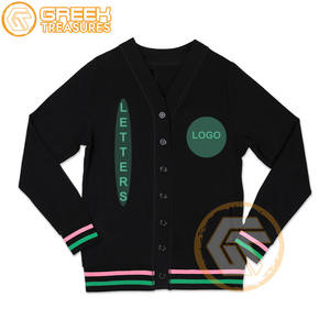 Cárdigan de invierno transpirable para mujer, ropa griega de alta calidad personalizada Alpha Kapa Sorority, bordado acrílico informal - Product Image 5