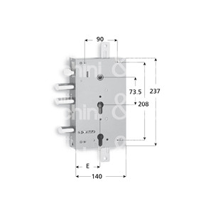 SERRURE CYLINDRE art. 868 P 3 lancers et loquet Serrure de service (2 lancers et loquet) Cylindres non formés zingués - Product Image 1