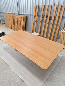Juego de Mesa de Comedor de Madera de Teca, Estilo Moderno Minimalista, Madera Sólida Indonesia, Listo para Enviar, para Hogar y Hotel - Product Image 4