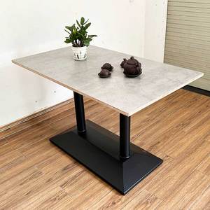 Minimalist <b>Extendable</b> Rectangular <b>Dining</b> <b>Table</b> 120x70cm Plywood with Double Iron Legs (BA68146) - Product Image 4