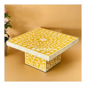 Handcrafted Wood Aluminum Eco-Friendly Modern <b>Cake</b> <b>Stand</b> with Serverware Spoons & Knives-Deluxe Quality Hotel Use - Product Image 2