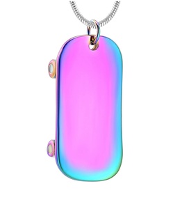 Urna de cremación de acero inoxidable colorida, joyería para cenizas, gorra de béisbol, collar de urna para cenizas de seres queridos, regalo para mujeres y hombres, tamaño personalizado - Product Image 1