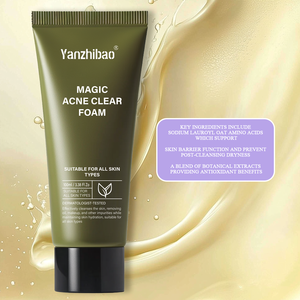 AHA BHA PHA busa bening jerawat, perawatan kulit Korea 3.38oz 100ml dengan asam salisilat Niacinamide untuk kontrol pengelupasan Sebum