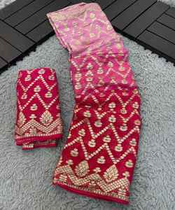 Ropa de fiesta de diseñador de longitud completa, ropa india para mujer, bordado pesado de perlas, sari de trabajo con blusa, precio mayorista en Surat - Product Image 5