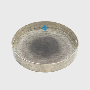 La más vendida nueva llegada única madre de perlas Bandejas para servir de alta calidad MOP Shell ombre bandeja redonda hecha a mano en Vietnam - Product Image 1