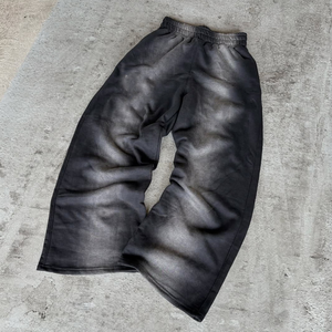 Ensemble de survêtement d'hiver pour homme en coton épais délavé style vintage, avec sweat à capuche et pantalon de jogging doublé polaire - Product Image 3