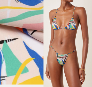 قماش بكيني مطاطي من ألياف لدنة عضوية قابلة للتنفس معاد تدويره - Product Image 1