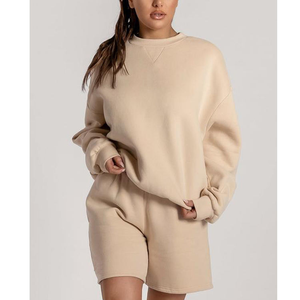 Sudadera con capucha y conjunto corto para mujer, jersey de gran tamaño, chándal de Hip Hop, conjunto de chándales de otoño con estampado de hojaldre para mujer de Pakistán - Product Image 1