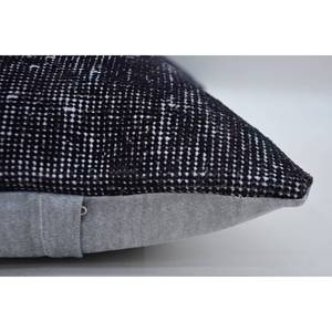 Gris Vintage pata de gallo Kantha lana almohada 16x24 pulgadas tejido decorativo acento almohada - Product Image 4