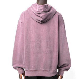 Nouveaux sweats à capuche délavés à l'acide pour hommes taille personnalisée 100% coton mélangé avec motif solide et col à capuche - Product Image 4
