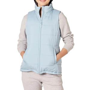 Puffy Vest Stand Collar Sleeveless Lightweight <b>Padded</b> Cropped Puffer Cotton Quilted Vest - Product Image 2