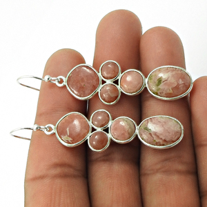 Bijoux Boho Design Moderne en Argent Sterling 925 Fait Main avec des Pierres Précieuses de Rhodochrosite Naturelles, Vente en Gros Fournisseurs - Product Image 4