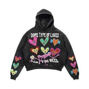 Hombres Custom Rhinestone Sublimación Sudaderas DTG DTF Impreso Sudadera Streetwear Oversized Pullover Factory Supply - Product Image 4