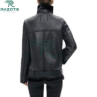 Chaquetas de Cuero Sintético para Mujer, Abrigo Grueso y Cálido de Invierno, Chaqueta Vintage Holgada con Solapa, Prenda Exterior Elegante para Mujer, Chaqueta con Cremallera y Manga Larga