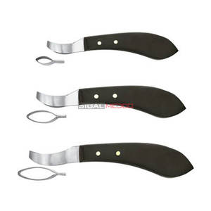 มีดตัดกีบโค้งยาว คุณภาพสูง ผลิตจากเหล็กกล้าไร้สนิมเยอรมัน ใช้ซ้ำได้ ด้ามจับปรับได้ตามหลักสรีรศาสตร์ สำหรับช่างตัดแต่งกีบมืออาชีพ - Product Image 6