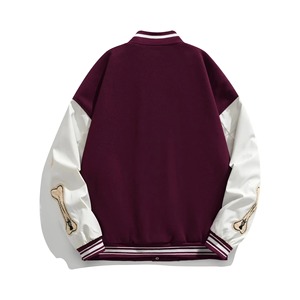 Haute qualité personnalisé ODM OEM 2025 unisexe hiver Letterman université veste col montant toile cuir grande taille vêtements de mode - Product Image 3