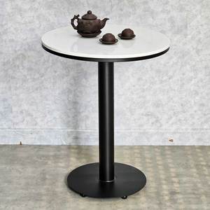 Modern Farmhouse 60cm Coffee Table Durable Iron Legs Stone Top Black CFD68217 Living Room Furniture Set - Product Image 3