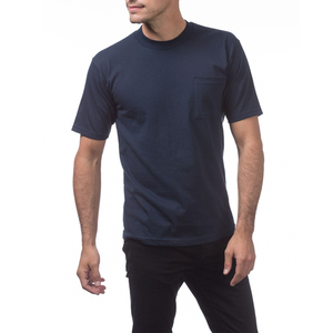 Ringer Club algodón manga corta Camisetas hombres Proclub peso pesado sólido manga corta Camisetas cuello redondo - Product Image 3