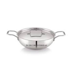 Utensilios de cocina Kadhai de forma redonda de aluminio de alta calidad chapados en oro de alta calidad con asas para un mejor agarre al precio más bajo - Product Image 5