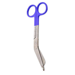 Ciseaux enduits bleus de pansements de poignée 115mm lame incurvée ciseaux de salle de chirurgie chirurgicale en acier inoxydable - Product Image 5