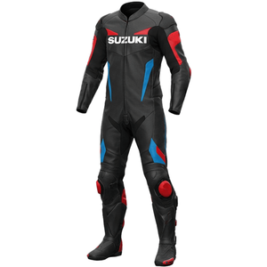 Mono de Motociclismo Zuzuki GXR para Hombre, Traje de Carreras de Cuero de Vaca/Canguro, Protección de Nivel 2 CE - Product Image 1