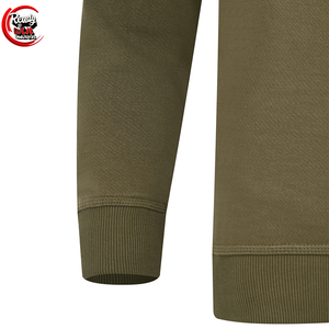 Sweat-shirt personnalisé de couleur unie Texture olive Tech polaire 100% coton à carreaux manches régulières décontracté thermique Streetwear col d'hiver - Product Image 4