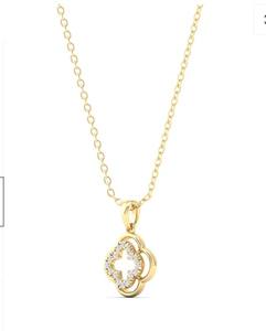 Collar con Colgante de Oro Sólido de 14K para Mujer, Aniva, Diamante Natural de Corte Brillante, Certificado IGI, Estilo Étnico, 4g de Peso, para Boda - Product Image 2