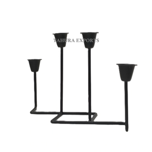 Elegant Stylish <b>Black</b> Metal Candle Holder <b>Candlestick</b> for Home Decoration Premium Quality Luxury Metal Candle Stand Finished - Product Image 1