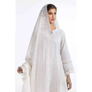 Dupatta de Georgette Bordada en Color Blanco Hueso para Mujer, Diseño Floral Elegante, Ligera y Transpirable para la Temporada de Otoño - Product Image 5