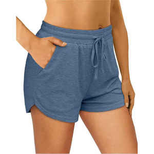 Short de sport pour femme taille haute personnalisé Short de sport d'été en coton respirant pour la course - Product Image 1
