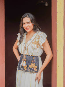 Robe longue bohème tribale brodée à fleurs fluide, idéale pour les tenues décontractées, les vacances à la plage, bohème tribale brodée - Product Image 4