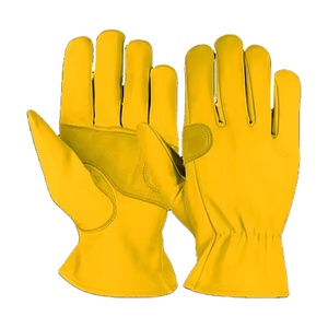 Gants de sécurité robustes pour la construction en cuir de chèvre renforcé avec manchette réglable et protection réfléchissante pour les mains - Product Image 4