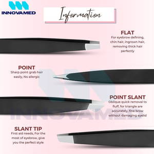 แหนบคิ้วสแตนเลส2025สีดำสำหรับการปรับรูปร่างได้อย่างสมบูรณ์แบบสำหรับผมทุกประเภทแหนบคิ้วสแตนเลสแบบเอียงในอัตราขายส่ง - Product Image 5