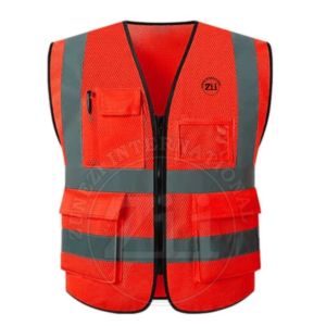 เสื้อกั๊กนิรภัยกันน้ำโพลีเอสเตอร์น้ำหนักเบาสำหรับคนงานก่อสร้างกู้ภัยฉุกเฉินทำเหมืองน้ำมันสะท้อนแสงมองเห็นได้ชัดเจน - Product Image 5