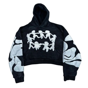 Sudadera con capucha extragrande y corta para hombre, con estampado 3D en relieve, estilo urbano, sudadera con capucha y sudadera para hombre - Product Image 5