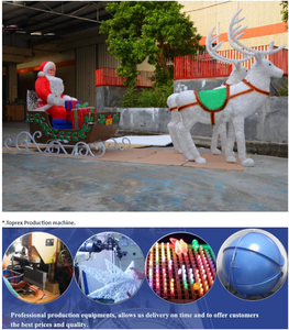 TOPREX-Renne de Noël grandeur nature fait à la main <span class=keywords><strong>et</strong></span> lumières de motif de traîneau du père Noël décoration extérieure pour les centres commerciaux boîte d'emballage - Product Image 4