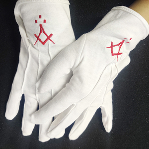 100% coton Logo personnalisé sport respirant écologique maçonnique Regalia gants manchette élastique cousu tailles personnalisées utilisation hivernale - Product Image 4