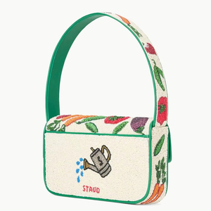 Sac à bandoulière blanc perlé, motif végétal, perles de verre, pochette d'été pour femme, sac à main brodé en forme d'arroseur, personnalisé sur le thème du jardin - Product Image 1
